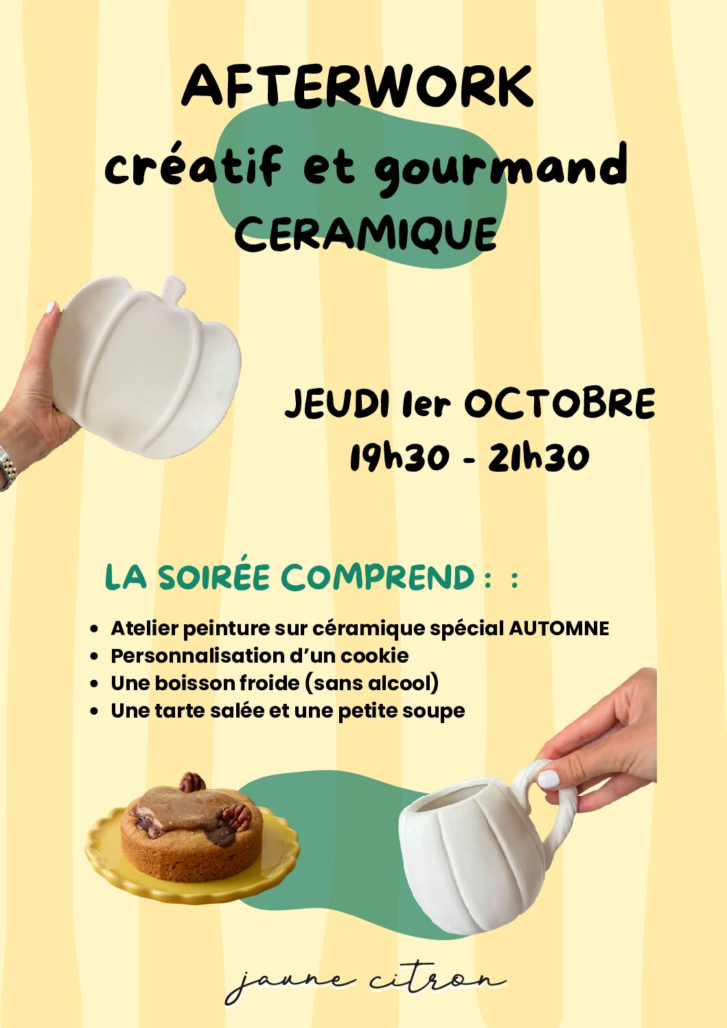 AFTERWORK CERAMIQUE ET COOKIE - JEUDI 1er OCTOBRE 2026 - 19h30