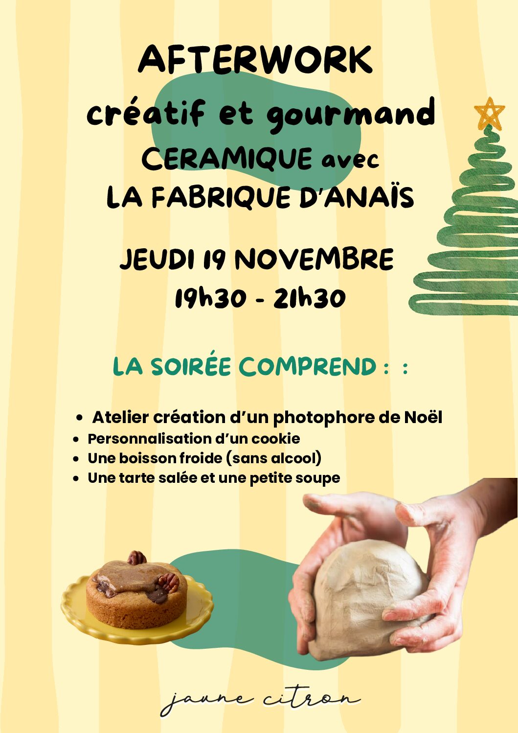 AFTERWORK CERAMIQUE ET COOKIE - JEUDI 19 NOVEMBRE 2026 - 19h30